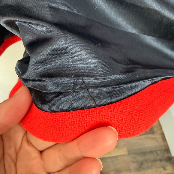 J.Crew Chateau Hooded Parka Coat Italian Wool Stadium Cloth Red Size 4 - Picture 12 of 12